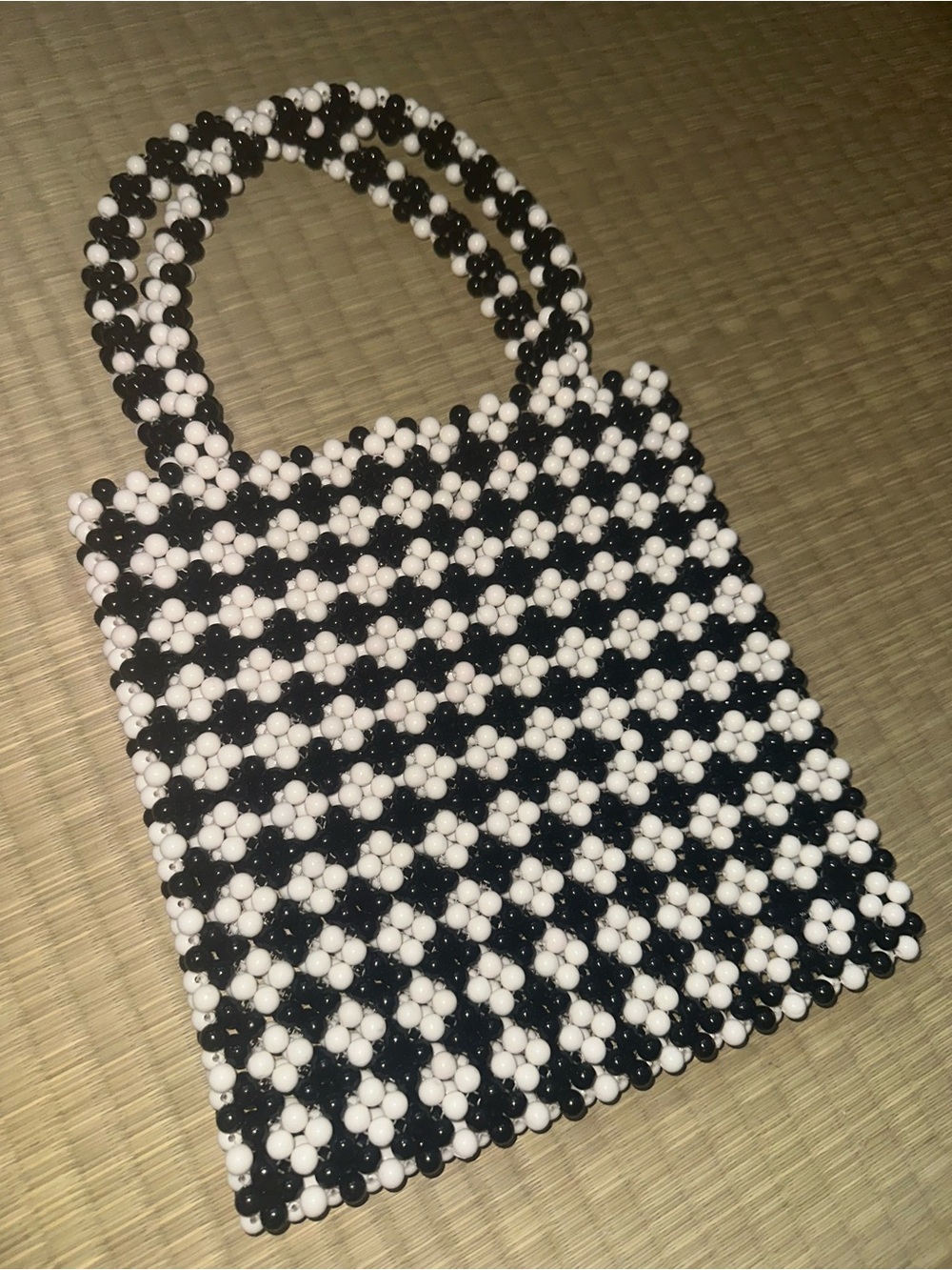 Black & White Beaded Bag - Stylish Women's Handbag